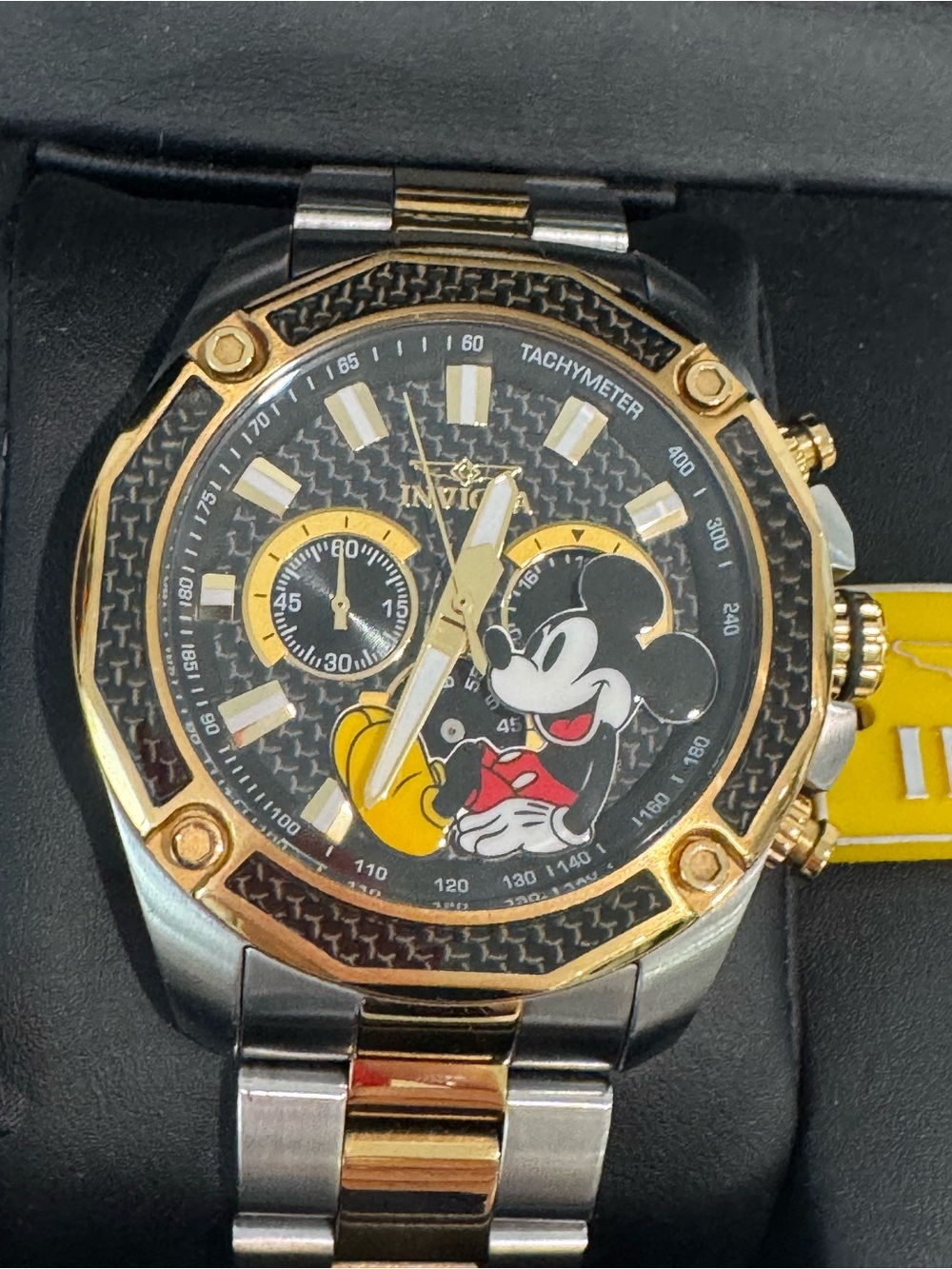 Disney Mickey Mouse invicta Limited Edition Watch 27359 Two Tone Carbon Dial